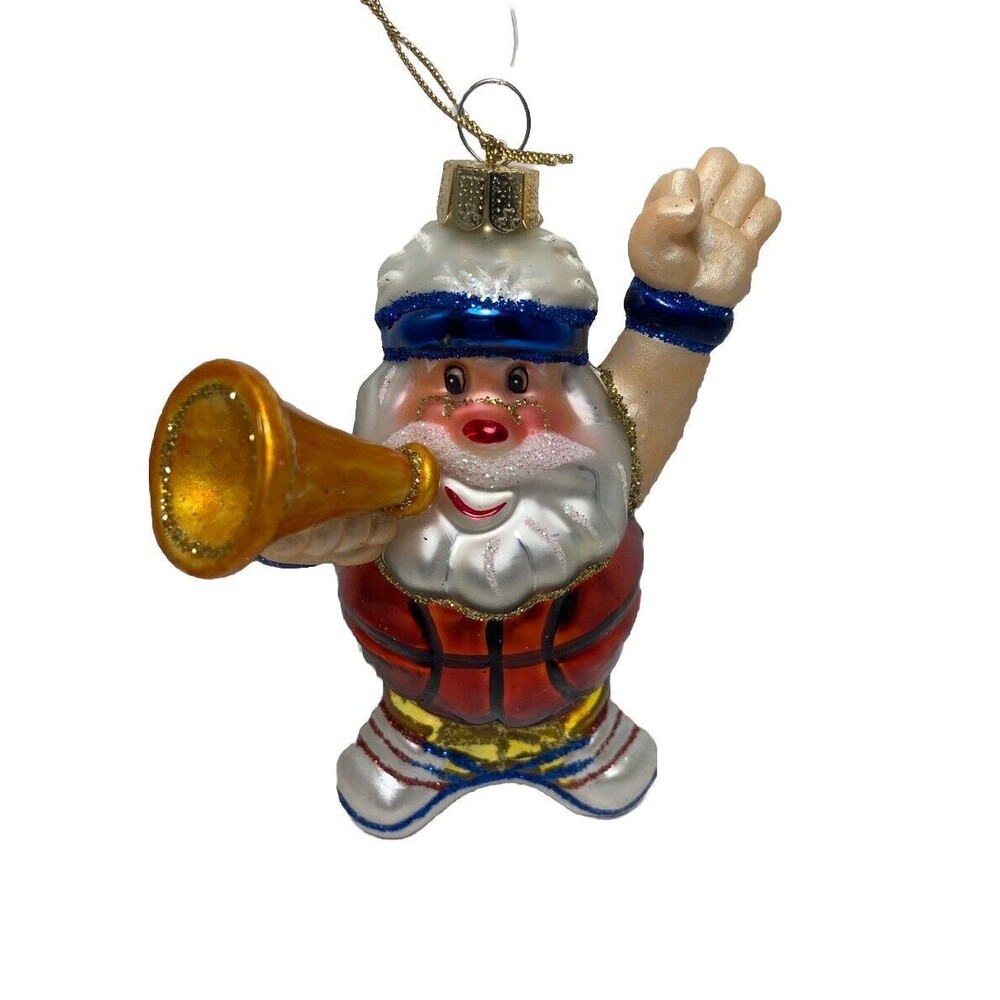 Scottish Christmas Basketball Santa Sports Mica Christmas Ornament NWT 4 inch